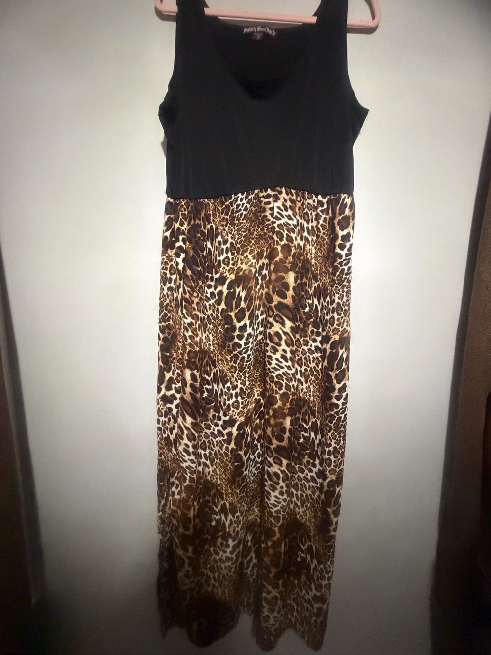 Black & Brown Leopard Print Maxi Dress